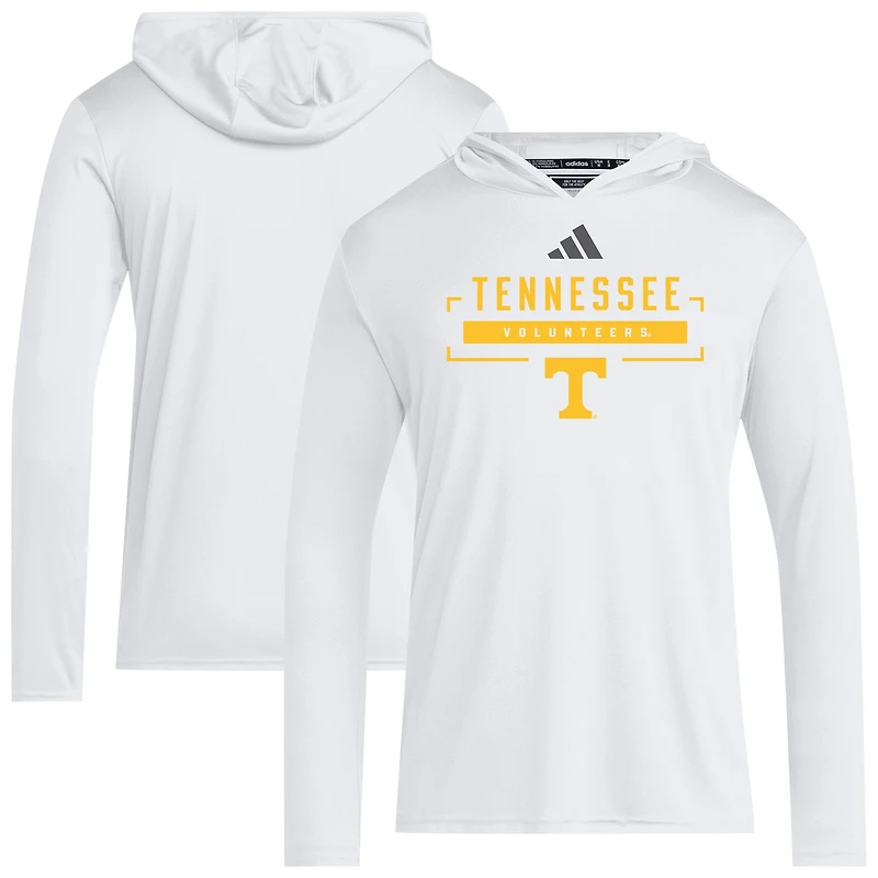 Men's adidas White Tennessee Volunteers D4T Long Sleeve Hooded T-Shirt