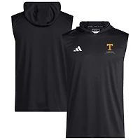 Men's adidas  Black Tennessee Volunteers D4T Sleeveless Hoodie
