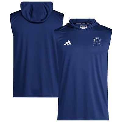 Men's adidas Navy Penn State Nittany Lions D4T Sleeveless Hoodie