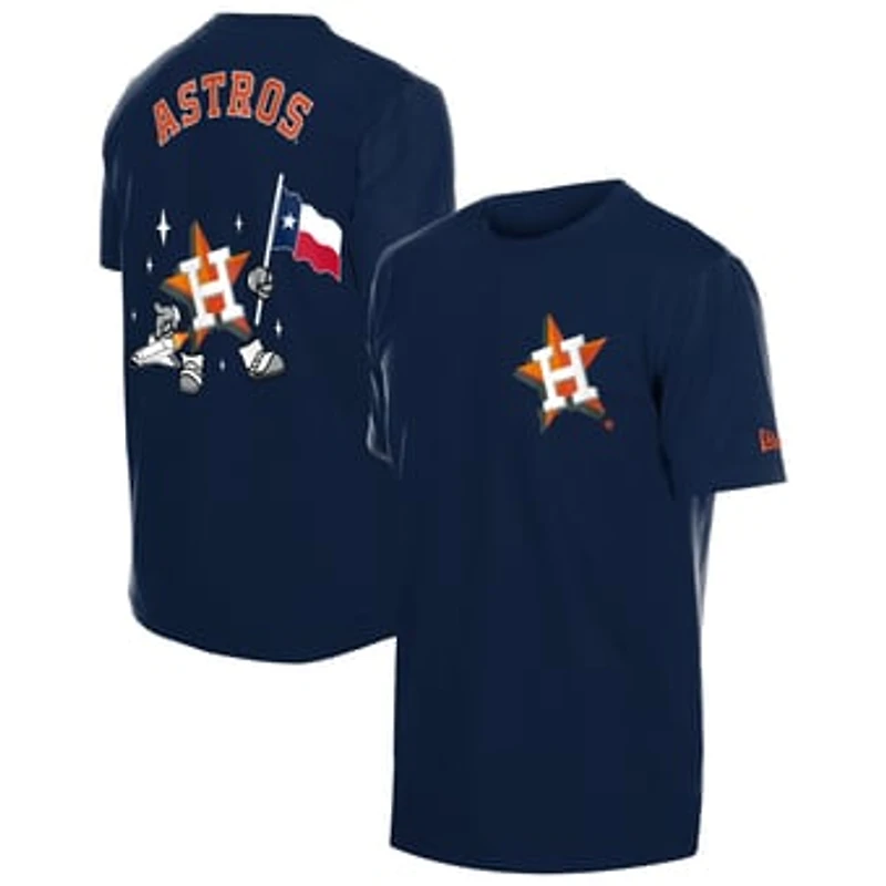 Men's New Era Navy Houston Astros Cartoon Logo T-Shirt