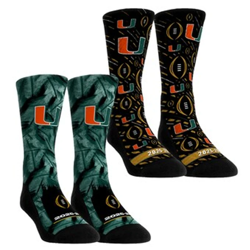Youth Rock Em Socks Miami Hurricanes 2025-26 College Football Playoff Two-Pack Crew Sock Set