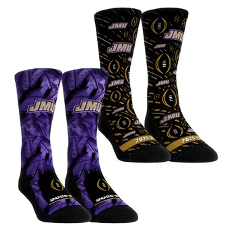Youth Rock Em Socks James Madison Dukes 2025-26 College Football Playoff Two-Pack Crew Sock Set