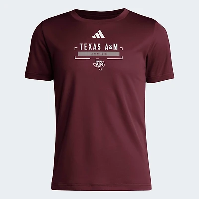 Youth adidas  Maroon Texas A&M Aggies AEROREADY Pre-Game T-Shirt