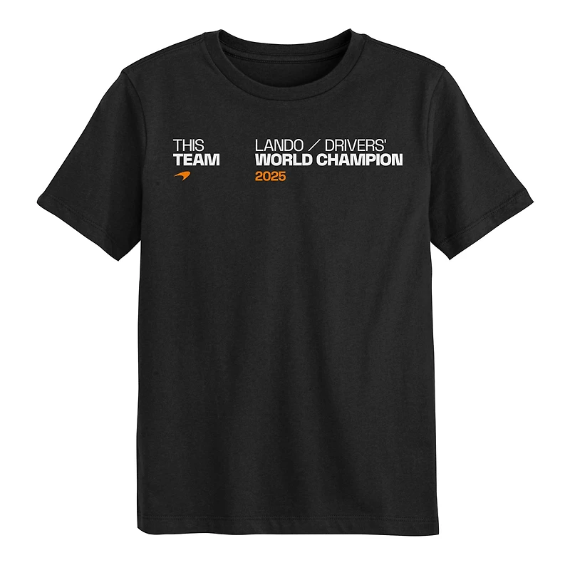 Men's Outerstuff Lando Norris Black McLaren F1 Team 2025 Drivers' World Champion T-Shirt