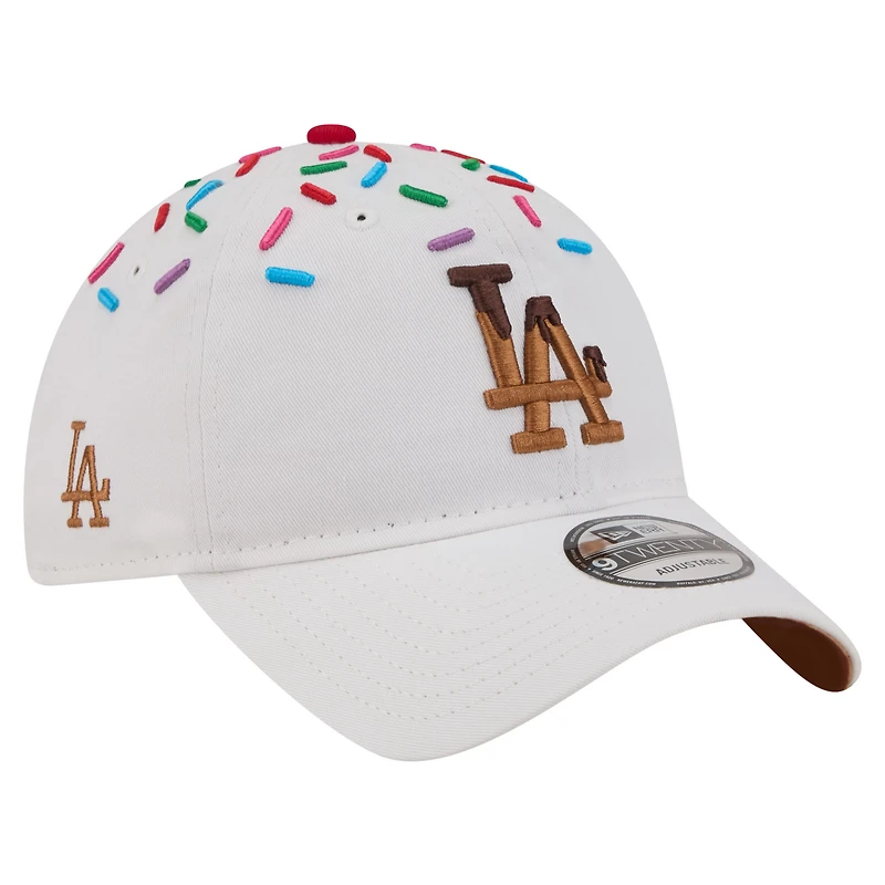 Men's New Era  White Los Angeles Dodgers Sprinkle 9TWENTY Adjustable Hat Men's