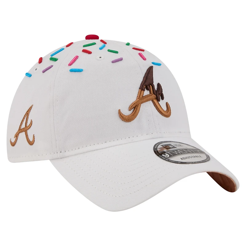 Unisex New Era White Atlanta Braves Sprinkle 9TWENTY Adjustable Hat