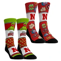 Youth Rock Em Socks Nebraska Huskers Muppets 2-Pack Crew Socks Set