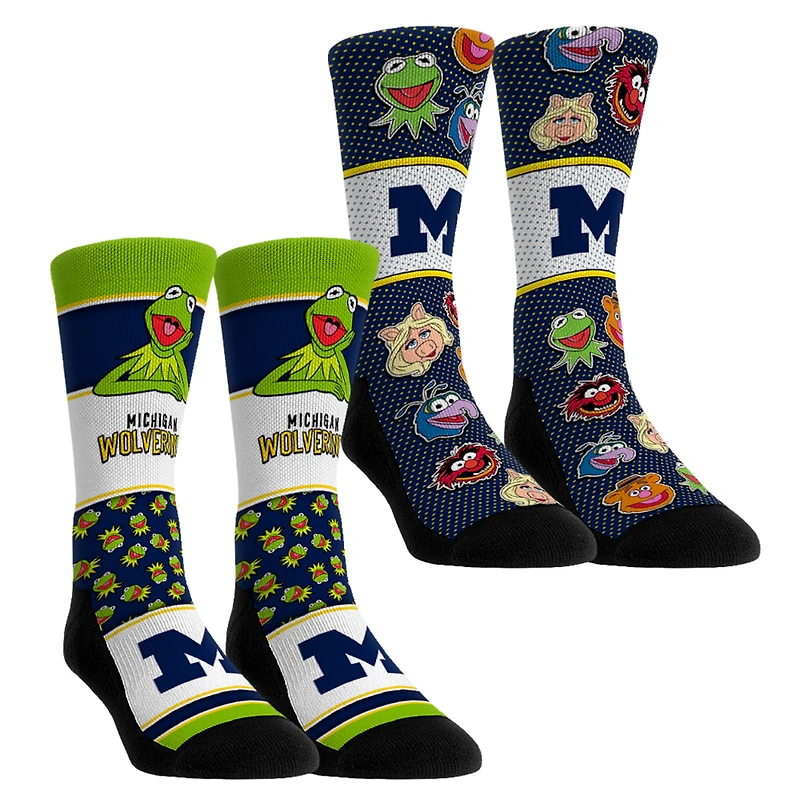 Youth Rock Em Socks Michigan Wolverines Muppets 2-Pack Crew Socks Set