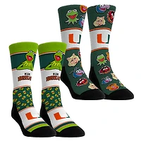 Youth Rock Em Socks Miami Hurricanes Muppets 2-Pack Crew Socks Set
