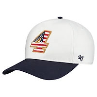 Men's '47 White Noah Gragson Flag Fill Two-Tone Team Adjustable Hitch Hat