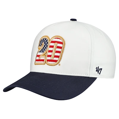 Men's '47 White Christopher Bell Flag Fill Two-Tone Team Adjustable Hitch Hat