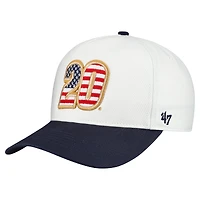 Men's '47 White Christopher Bell Flag Fill Two-Tone Team Adjustable Hitch Hat