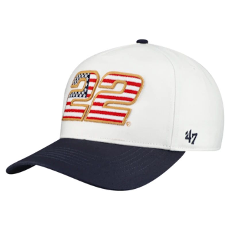 Men's '47 White Joey Logano Flag Fill Two-Tone Team Adjustable Hitch Hat