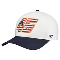 Men's '47 White Tyler Reddick Flag Fill Two-Tone Team Adjustable Hitch Hat