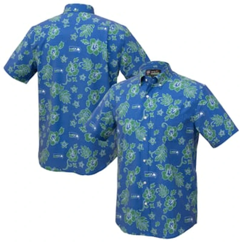 Men's Reyn Spooner College Navy Seattle Seahawks Kekai Performance Button-Down Top