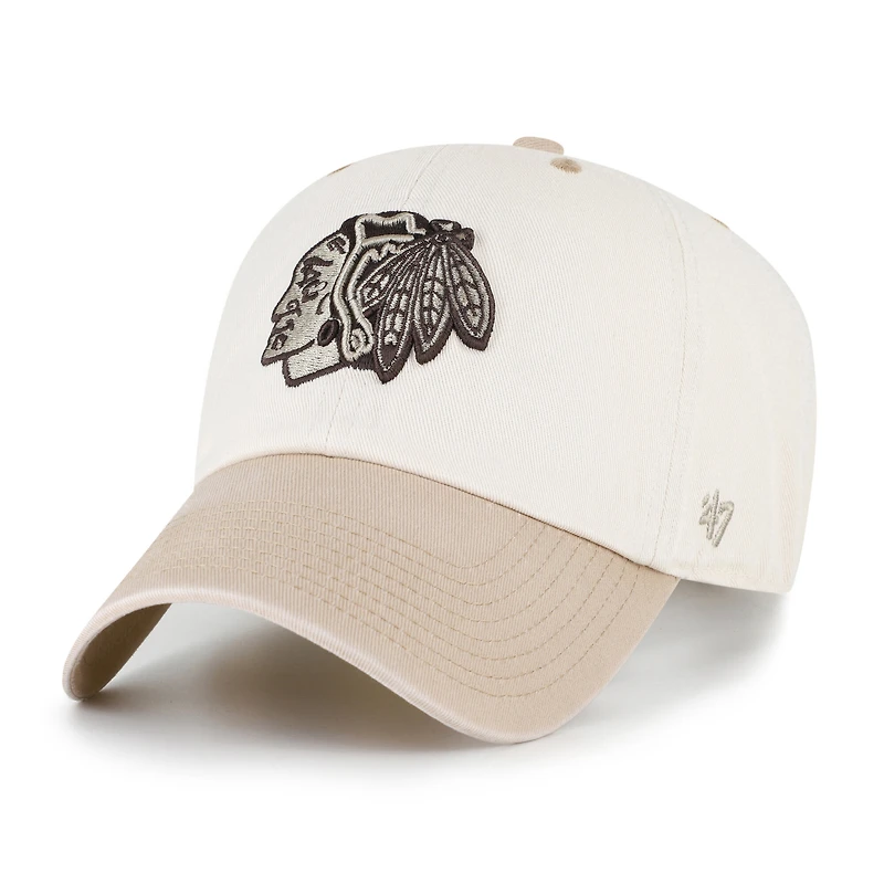 Men's '47 Natural/Tan Chicago Blackhawks Neutral Terrain Clean Up Adjustable Hat