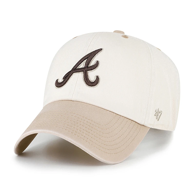 Men's '47  Natural/Tan Atlanta Braves Neutral Terrain Clean Up Adjustable Hat