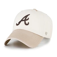 Men's '47  Natural/Tan Atlanta Braves Neutral Terrain Clean Up Adjustable Hat