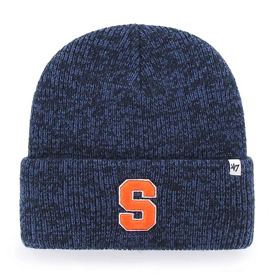 Men's '47  Navy Syracuse Orange Brainfreeze Cuffed Knit Hat with Pom
