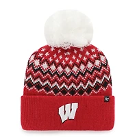 Women's '47  Red Wisconsin Badgers Elsa Cuffed Knit Hat with Pom