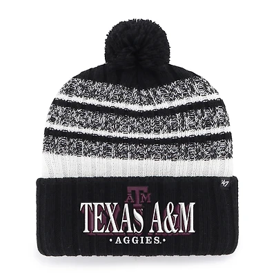 Men's '47 Black Texas A&M Aggies Tavern Cuffed Knit Hat with Pom