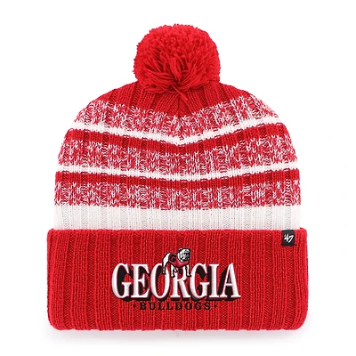 Men's '47 Red Georgia Bulldogs Tavern Cuffed Knit Hat with Pom