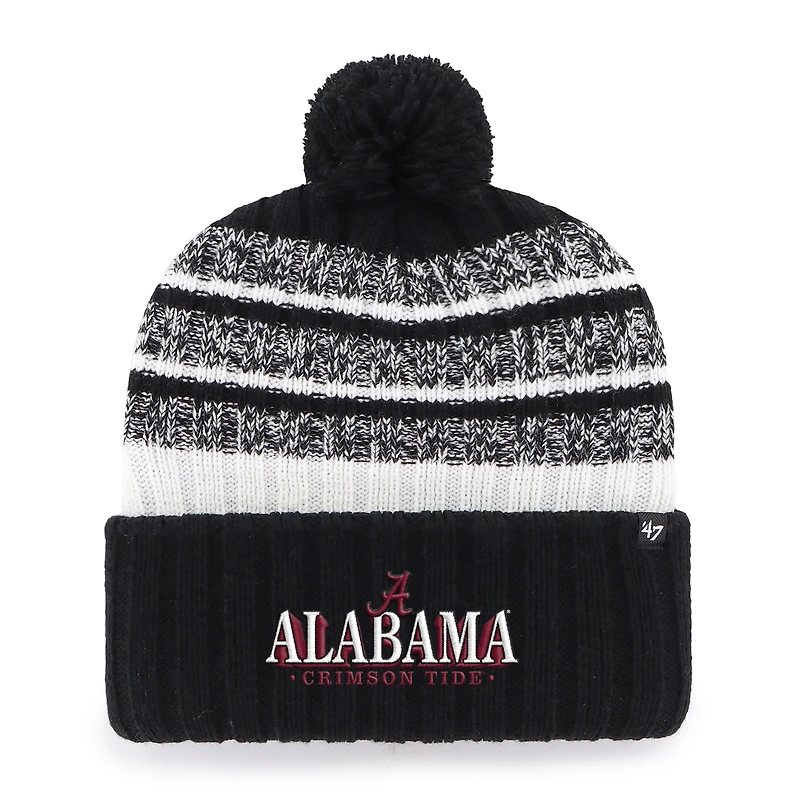 Men's '47 Black Alabama Crimson Tide Tavern Cuffed Knit Hat with Pom