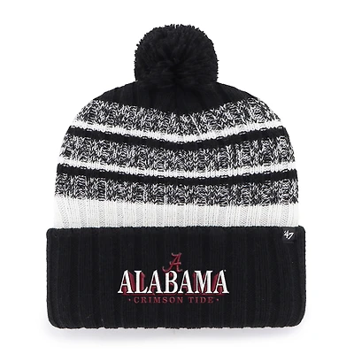 Men's '47 Black Alabama Crimson Tide Tavern Cuffed Knit Hat with Pom