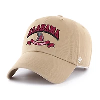 Men's '47  Khaki Alabama Crimson Tide Region Clean Up Adjustable Hat