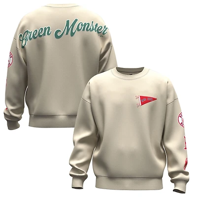 Unisex Fanatics Tan Boston Red Sox Spirit Jersey Fleece Crewneck Pennant Sweatshirt
