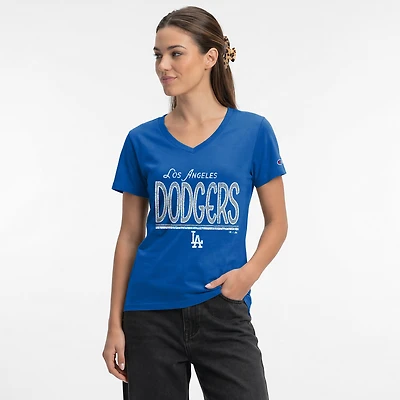 Women's Champion Royal Los Angeles Dodgers Core V-Neck T-Shirt