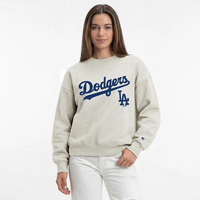 Women's Champion Oatmeal Los Angeles Dodgers All-Star Sweatshirt
