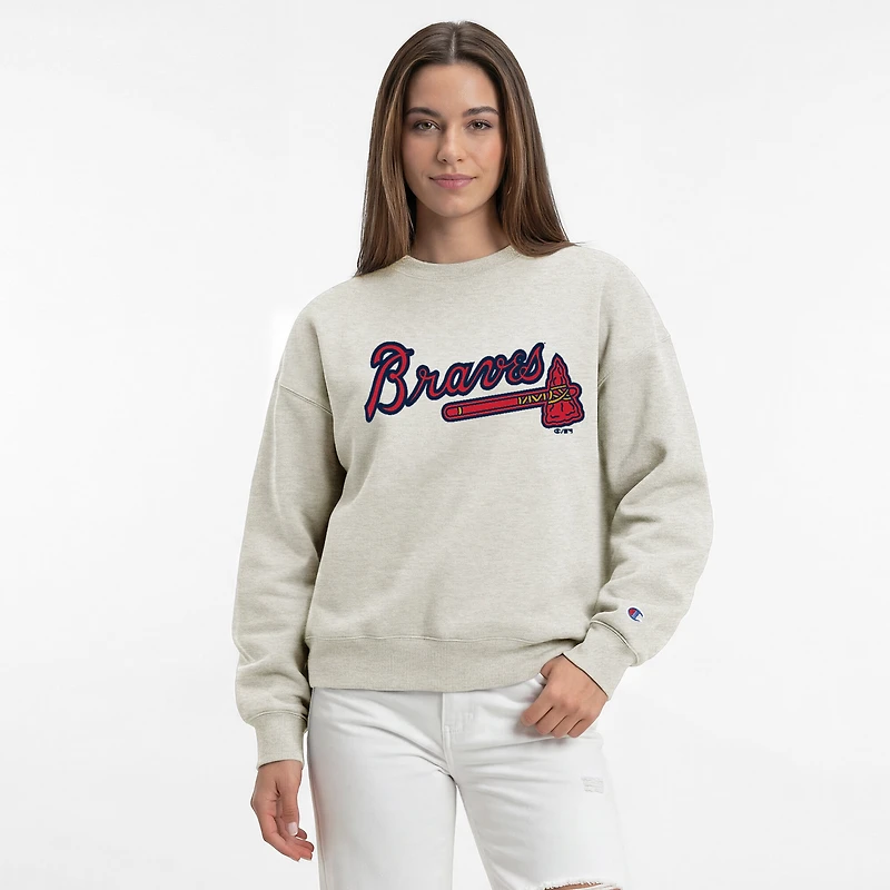 Women's Champion Oatmeal Atlanta Braves All-Star Sweatshirt