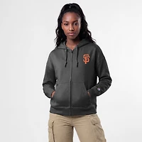 Women's Champion Black San Francisco Giants Powerblend Fleece Full-Zip Hoodie