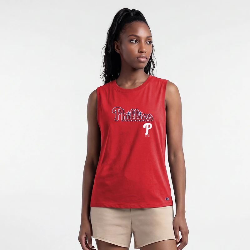 Women's Champion Red Philadelphia Phillies Muscle Tank Top