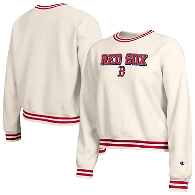 Women's Champion  Cream Boston Red Sox Reverse Weave Sweatshirt