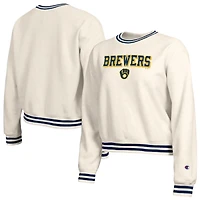 Women's Champion  Cream Milwaukee Brewers Reverse Weave Sweatshirt