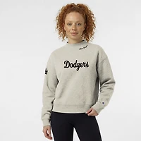 Women's Champion Stone Los Angeles Dodgers Triumph Tri-Blend Sweatshirt