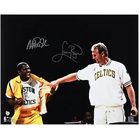 Larry Bird & Magic Johnson Autographed 16" x 20" Laughing Photograph