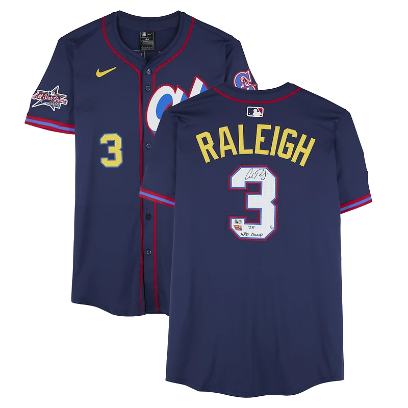 Cal Raleigh Seattle Mariners Autographed Navy Nike 2025 MLB Home Run Derby Elite Jersey with "25 HRD Champ" Inscription - Limited Edition of 25