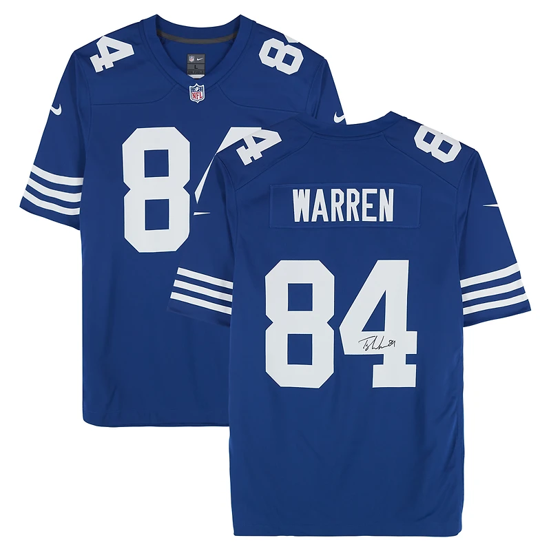 Tyler Warren Indianapolis Colts Autographed Royal Nike Throwback Game Jersey
