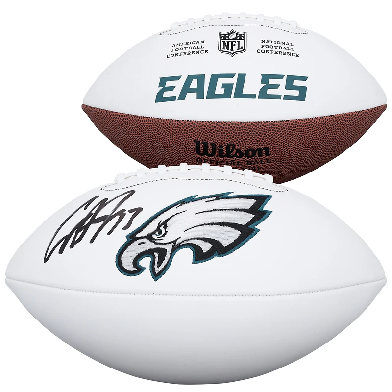 Cooper DeJean Philadelphia Eagles Autographed Wilson White Panel Football