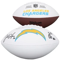 Justin Herbert & Oronde Gadsden Los Angeles Chargers Autographed Wilson White Panel Football