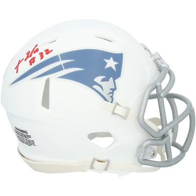 TreVeyon Henderson New England Patriots Autographed Riddell Rivalry Speed Mini Helmet