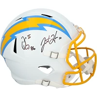 Justin Herbert & Oronde Gadsden Los Angeles Chargers Autographed Riddell Speed Replica Helmet