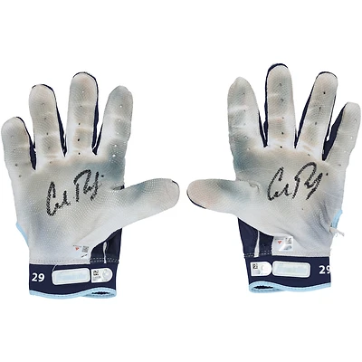 Cal Raleigh Seattle Mariners Autographed Game-Used White/Navy Franklin Batting Gloves from the 2025 MLB Season - NF70452465-66