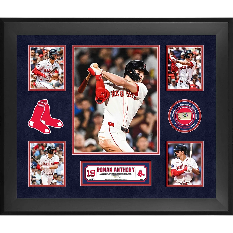 Roman Anthony Boston Red Sox Framed 5-Photo Collage with a Piece of Game-Used Ball - Limited Edition of 500