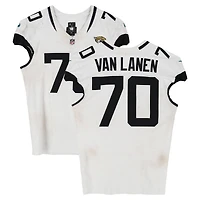 Cole Van Lanen Jacksonville Jaguars Game-Used #70 White Nike Jersey vs. Tennessee Titans on November 30, 2025