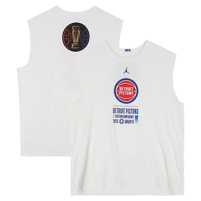 Detroit Pistons Team-Issued White Jordan Brand NBA Cup Sleeveless Shirt from the 2025-26 NBA Season - Size 2XL