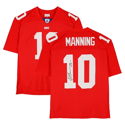 Eli Manning New York Giants Autographed Red Mitchell & Ness 2004 Legacy Jersey